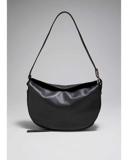 & Other Stories Black Leather Shoulder Bag