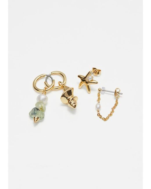 & Other Stories White Freshwater Pearl Earrings Set