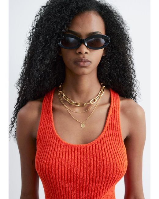 & Other Stories Red Cotton Racerback Top