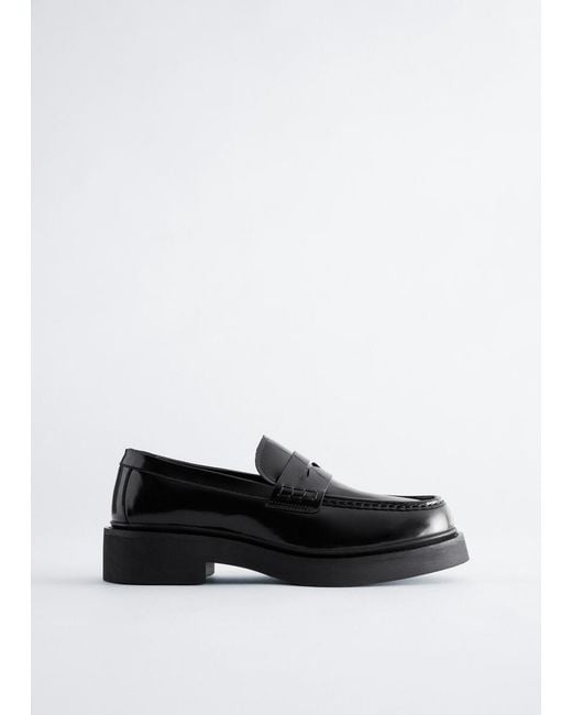 & Other Stories White Chunky Leather Loafers