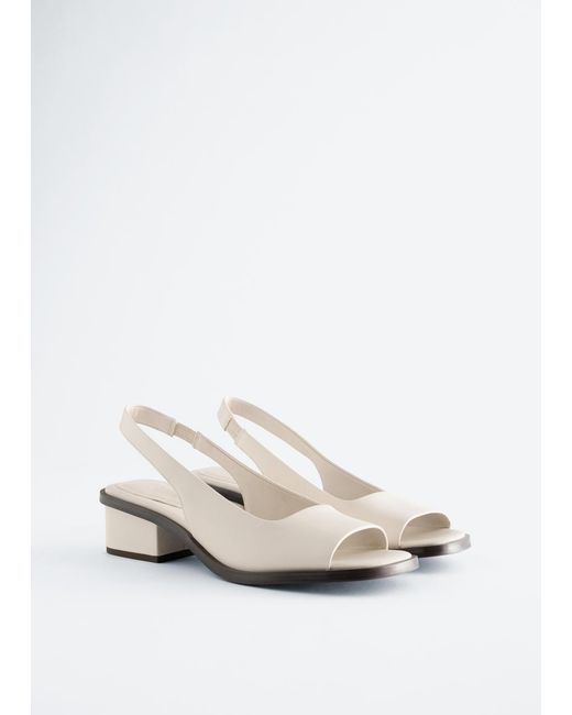 & Other Stories White Nappa Leather Slingback Sandals