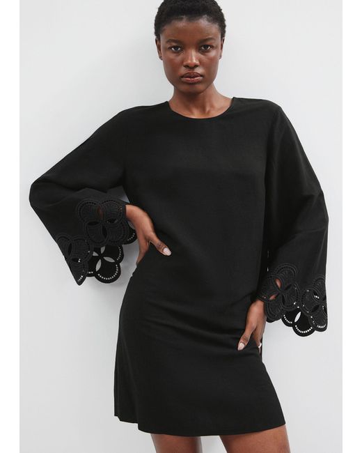& Other Stories Black Wide-sleeve Mini Dress