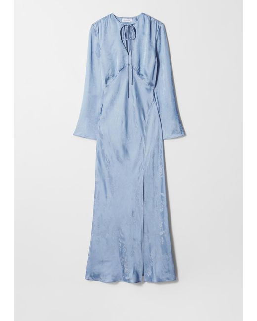 & Other Stories Blue Jacquard Maxi Dress