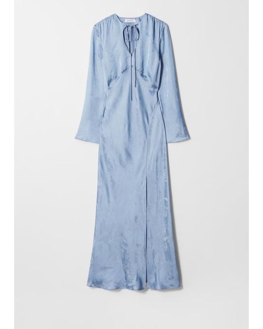 & Other Stories Women's Blue Jacquard Maxi Dress