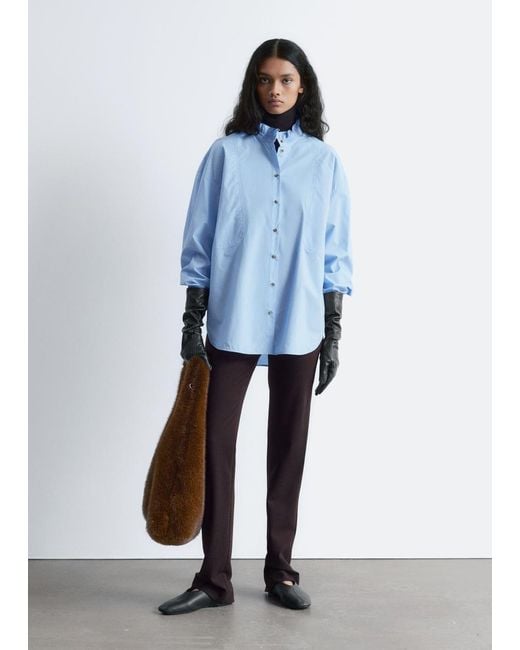 Chemise Longue En Coton À Col Montant & Other Stories en coloris Blue