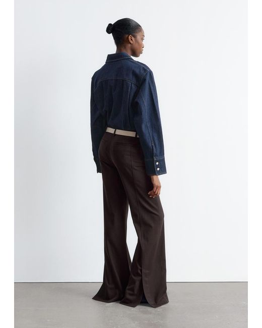 & Other Stories Blue Topstitched Denim Shirt