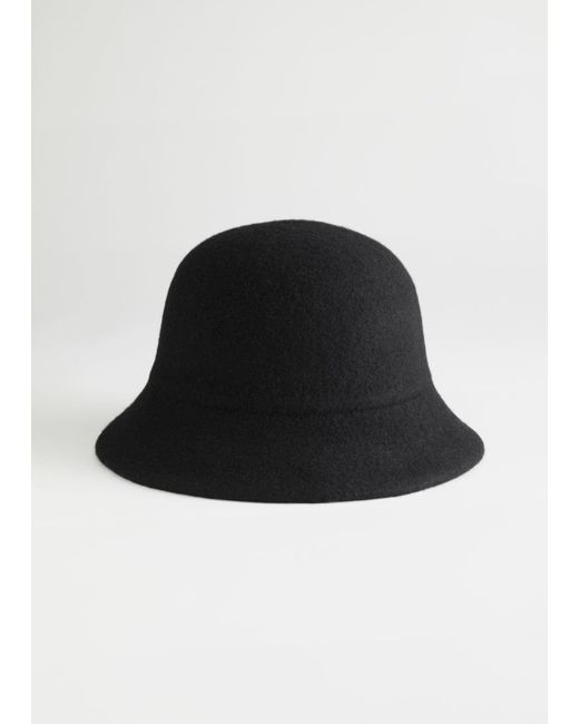 Wool Blend Structured Bucket Hat 