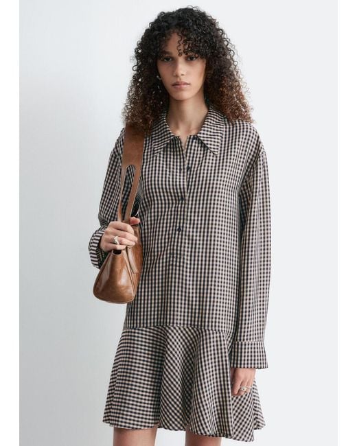 & Other Stories Gray Drop-Waist Shirt Dress