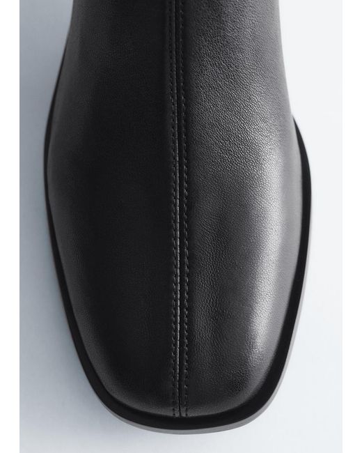 & Other Stories Gray Knee-High Nappa Sock Boots