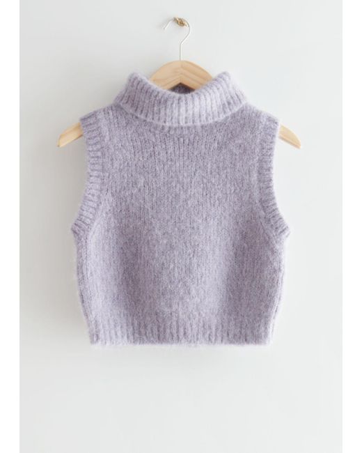 & Other Stories Purple Turtleneck Knit Vest