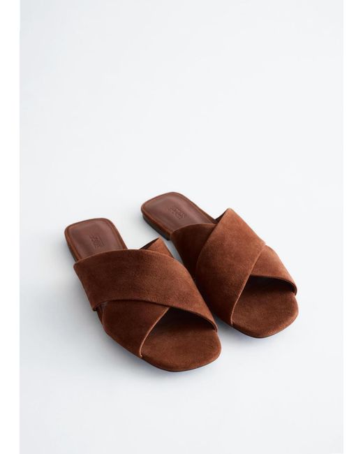 & Other Stories Brown Crossover Sandals