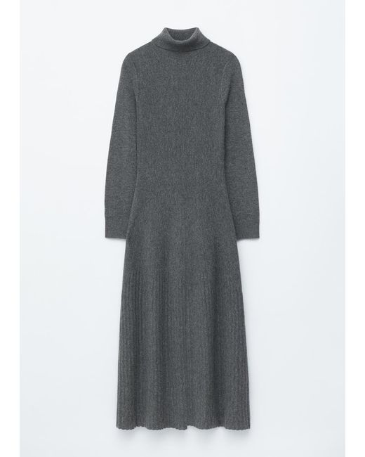& Other Stories White Merino Wool Turtleneck Maxi Dress
