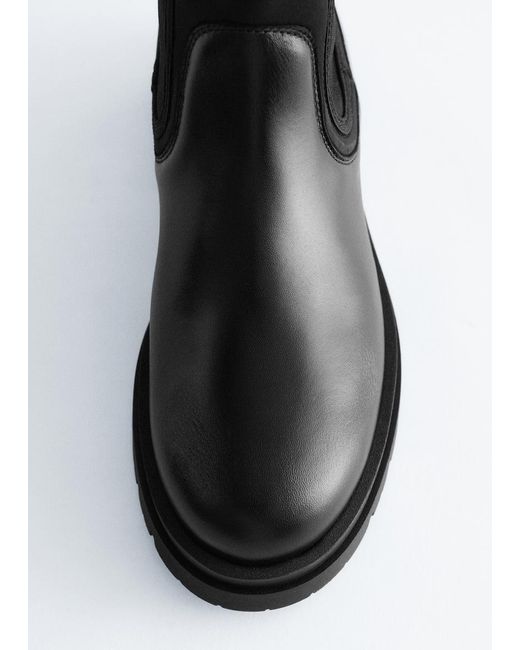& Other Stories Black Leather Chelsea Boots