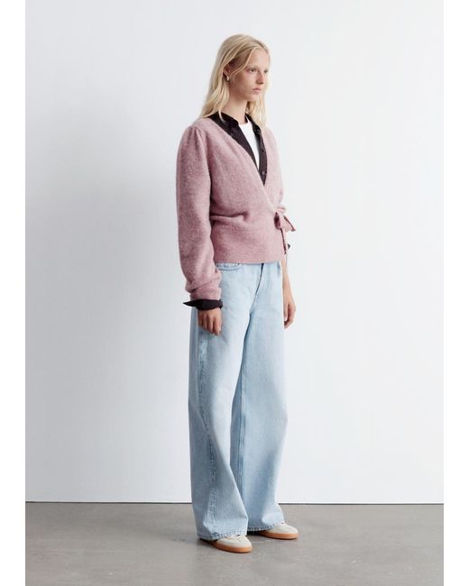 & Other Stories White Mohair-Blend Wrap Cardigan