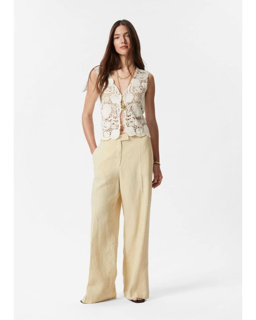 & Other Stories Natural Tailored Linen Trousers