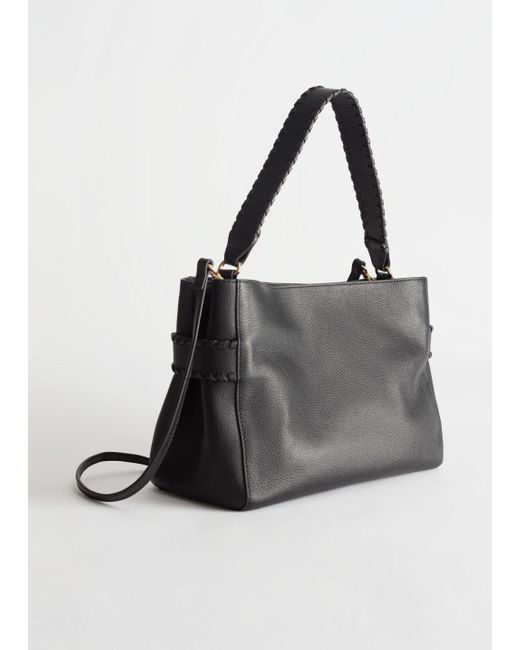 & Other Stories Leather Tote Bag in Black | Lyst Canada
