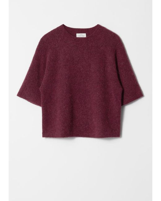 & Other Stories Red Alpaca-Blend Knitted Top