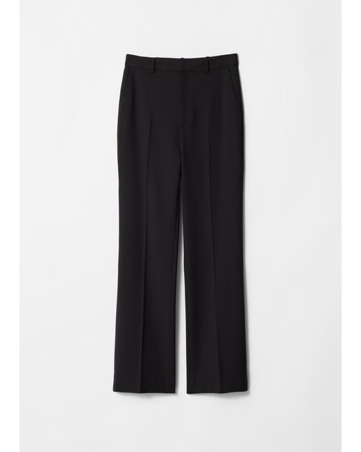 & Other Stories Black Slim Split-Hem Trousers