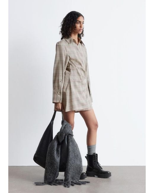& Other Stories White Wrap Shirt Mini Dress