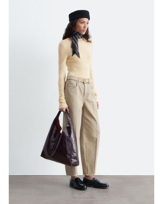 & Other Stories Natural Plain-Knit Wool Top
