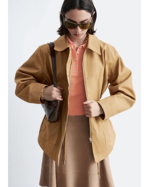 & Other Stories Brown Oversized Drawstring Utility Jacket