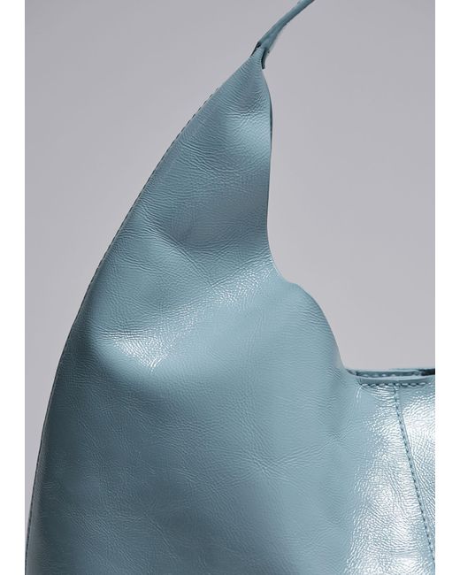& Other Stories Blue Classic Leather Tote