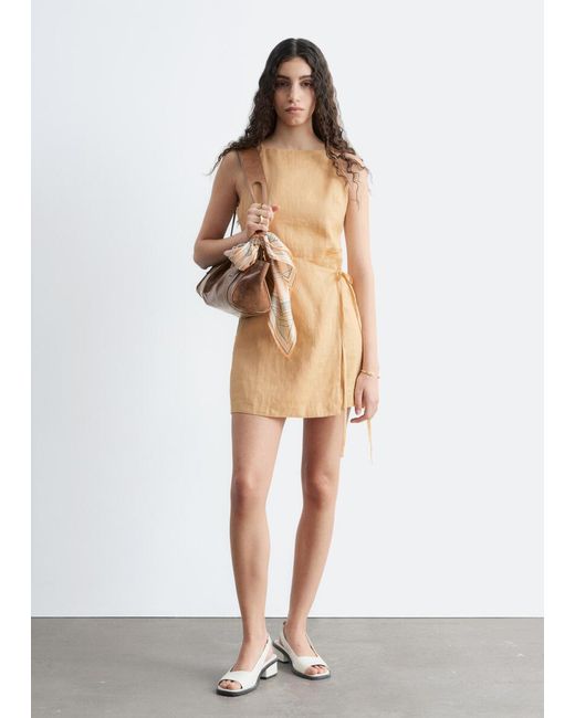 & Other Stories White Linen Mini Dress