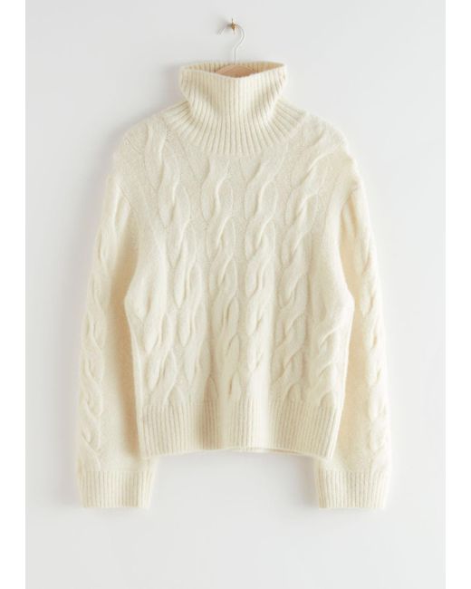 & Other Stories Oversized Alpaca Blend Turtleneck Knit Sweater in White -  Lyst