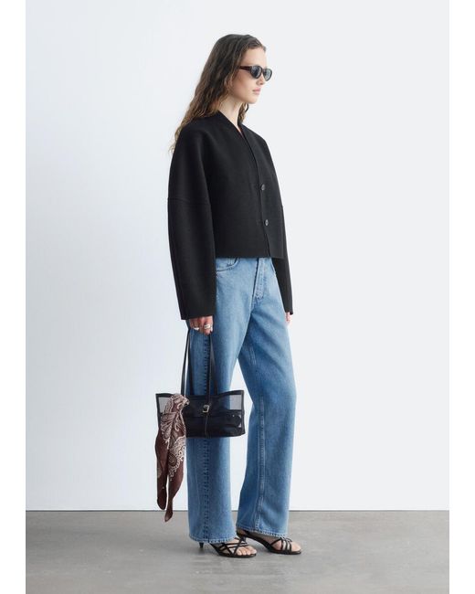 & Other Stories Black Wool Doublé Jacket