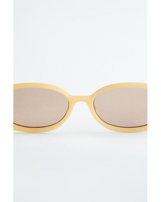& Other Stories Brown Slim Oval-Frame Sunglasses