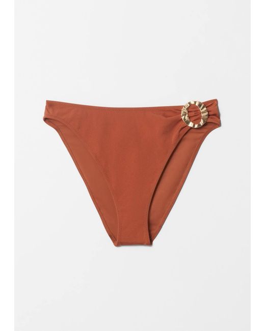 & Other Stories White Buckle-Detail Bikini Briefs