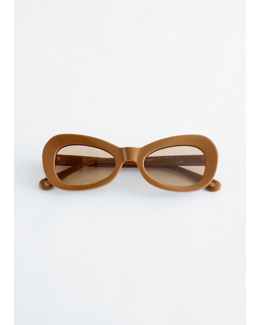 & Other Stories Brown Oval Cat-Eye Sunglasses