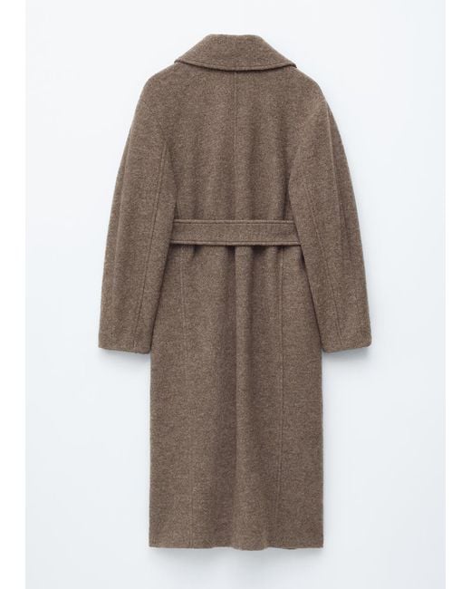 & Other Stories Black Voluminous Belted Wool Coat