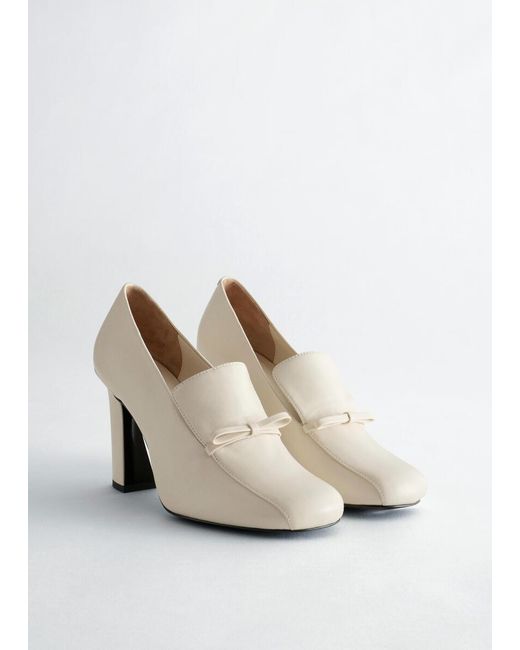 & Other Stories Brown Leather Loafer Pumps