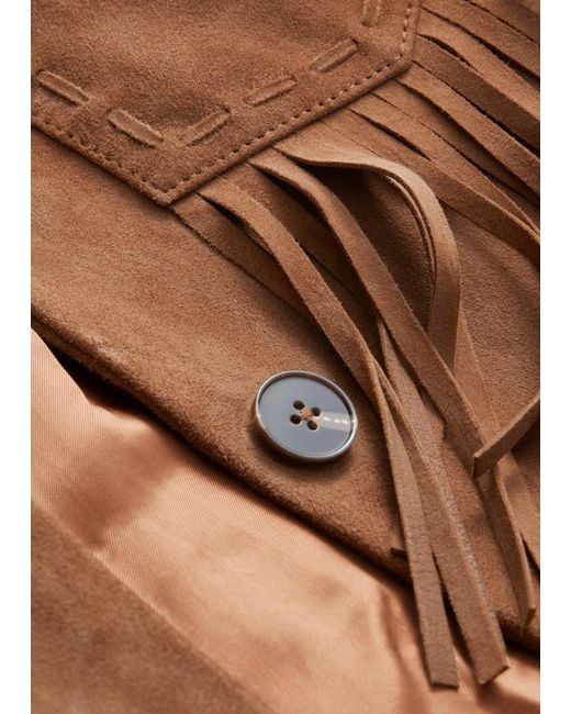 & Other Stories Brown Fringe Suede Jacket