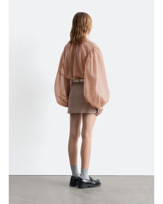 & Other Stories Brown Wool Mini Skirt