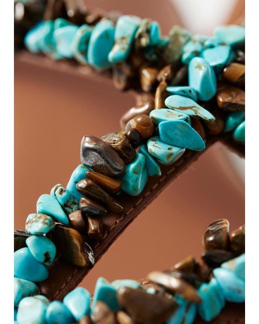 & Other Stories Natural Beaded Leather Sandals