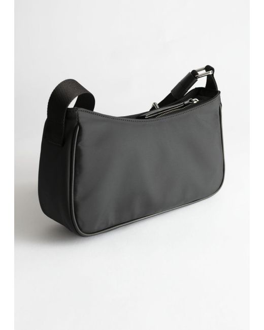 & Other Stories Black Small Nylon Shoulder Bag