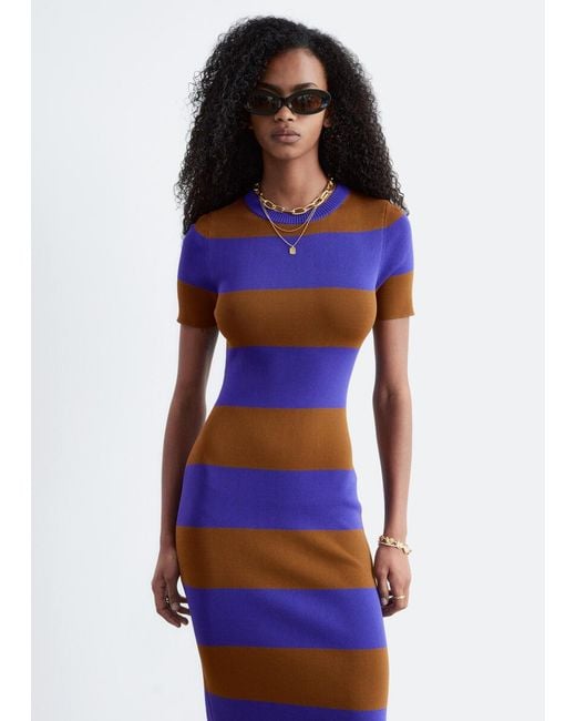 & Other Stories White Ribbed Knit Long Dress