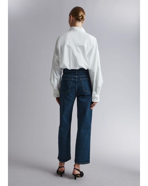 & Other Stories Blue Wide Cropped Jeans