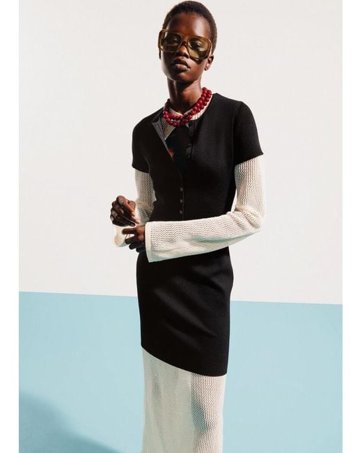 & Other Stories White Open-Knit Cotton Dress