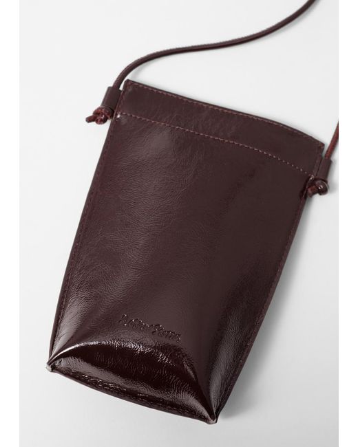 & Other Stories White Leather Phone Pouch