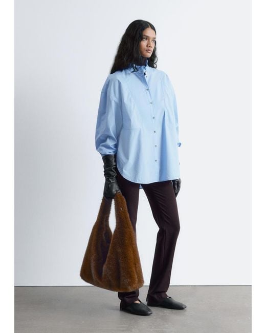 Chemise Longue En Coton À Col Montant & Other Stories en coloris Blue