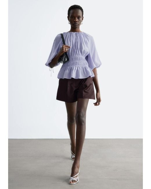 & Other Stories White Smocked Blouse