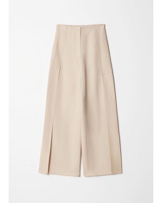 & Other Stories Natural Wide-Leg Side-Slit Trousers