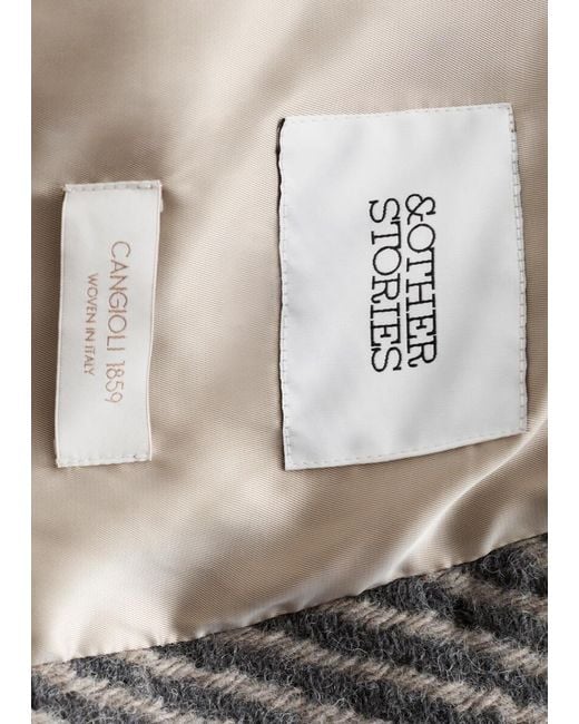 & Other Stories Gray Double-Breasted Cotton-Wool Coat