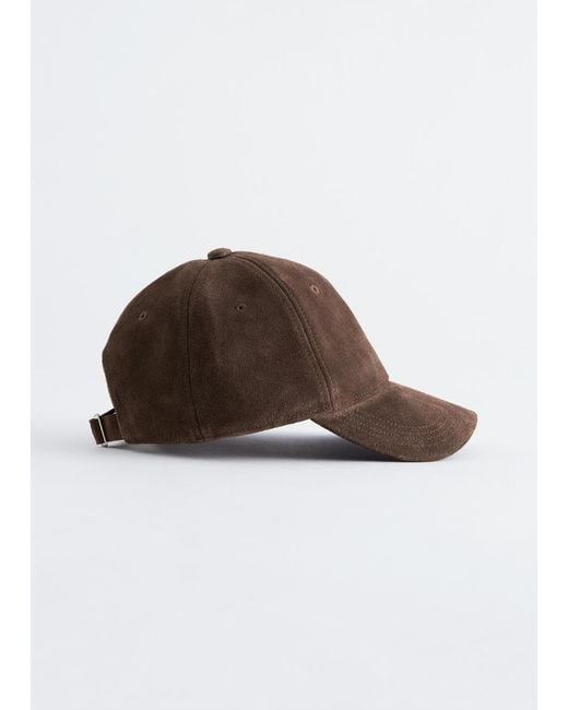 & Other Stories Brown Suede Baseball Cap