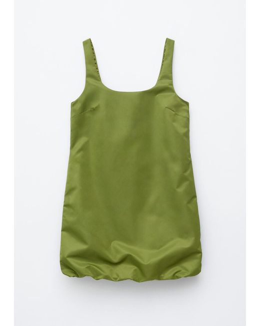 & Other Stories Green Sculpted Drawstring Mini Dress