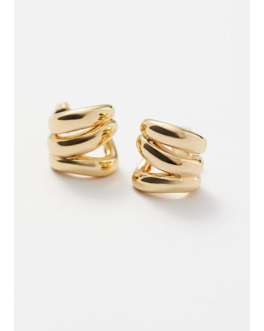& Other Stories White Layered-Wire Stud Earrings