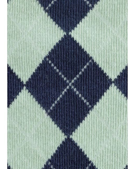 & Other Stories Blue Harlequin Pattern Socks